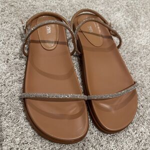 Zara Rhinestone Footbed Sandals SZ 40 (9)